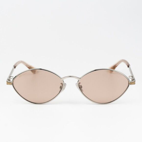 NEW Jimmy Choo SONNY/S  9F6/2S Peach Palladium Pink Oval Metal CHAIN Women - Picture 5 of 15